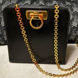 COPY - Black Ferragamo purse with gold hardware